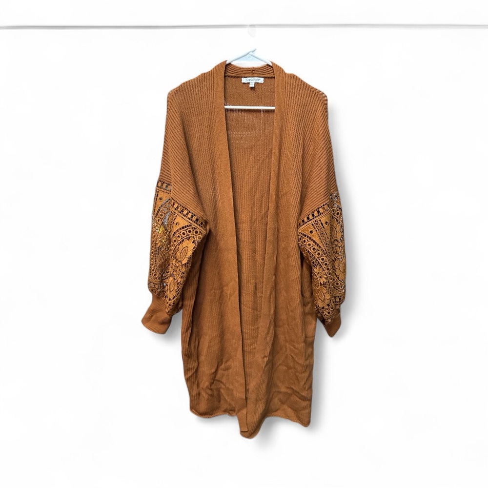 Never worn! Long cardigan with sleeve detail